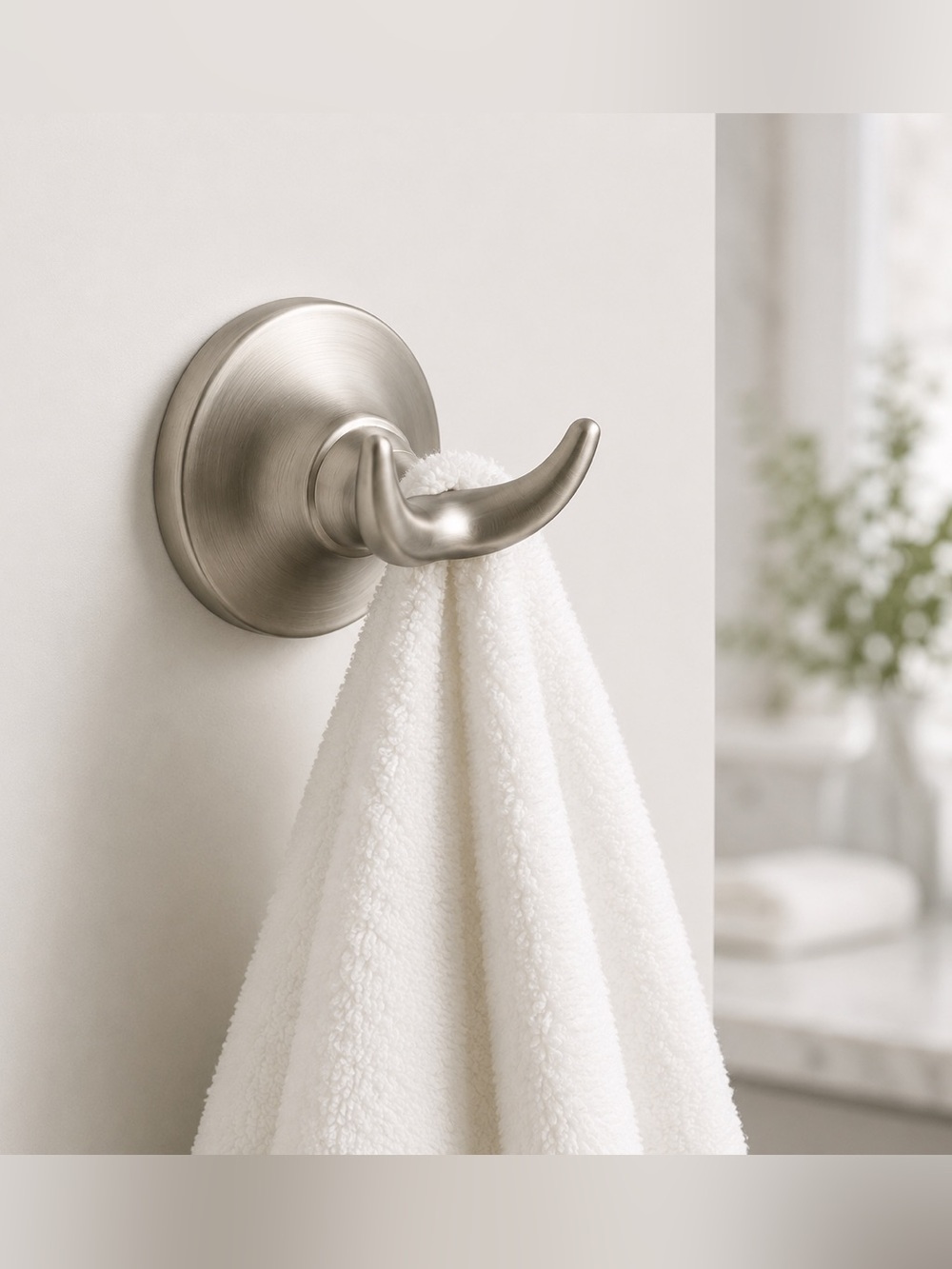 Moen Danbury Double Robe Hook Brushed Nickel Spot Resist DN6703BN New